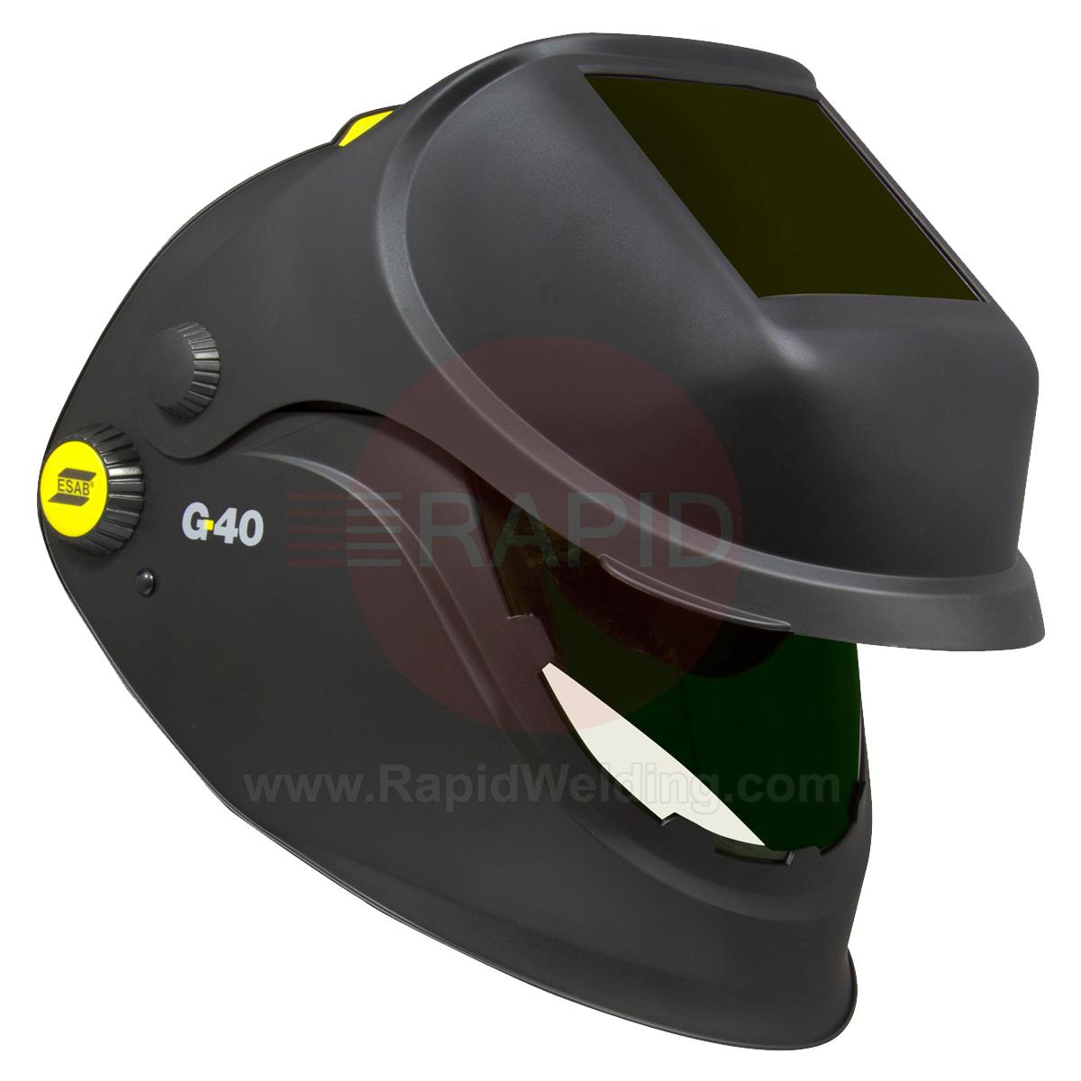 0700000436  ESAB G40 Flip-up Weld & Grind Helmet with 110 x 60mm Shade #10 Passive Lens